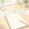 人生を変える5つの癖を、机上のノートと小さな行動アイコンで表したアニメ風画像