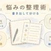 悩みを書き出して分類し解決以外の扱い方へ広げる固定プリセット図解アイキャッチ