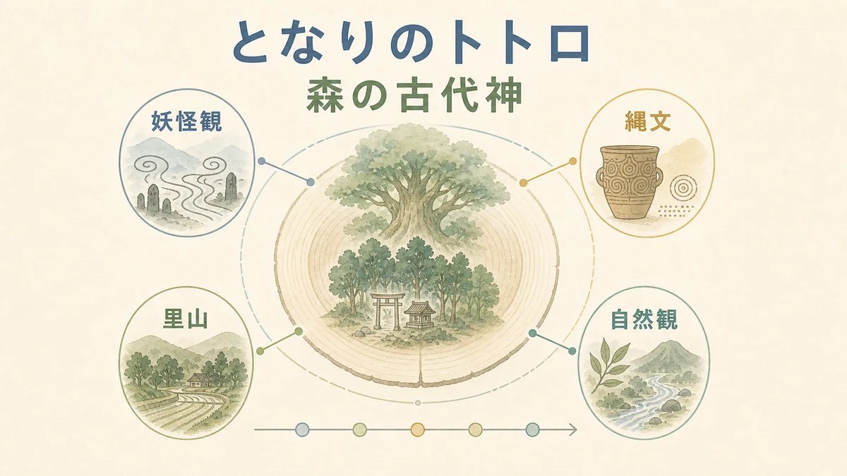 となりのトトロを妖怪観古代神縄文里山自然観で整理する固定プリセット図解アイキャッチ