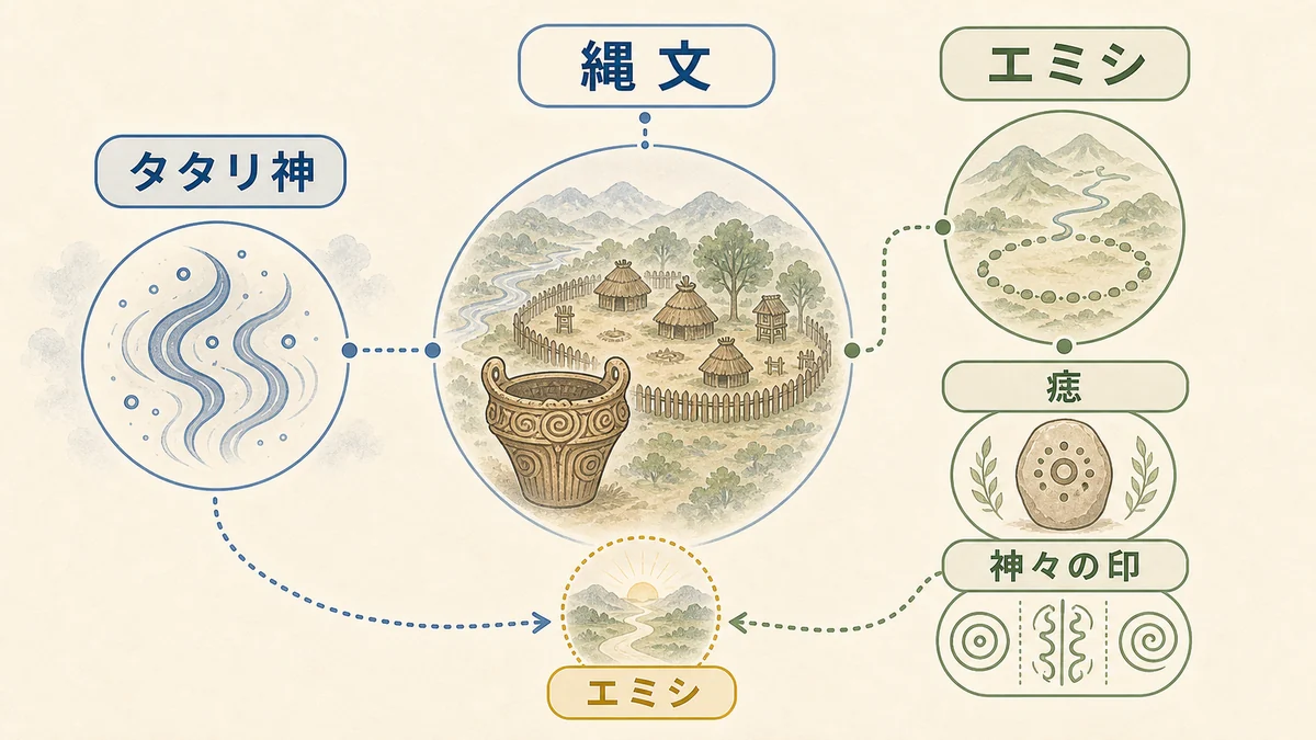 タタリ神とエミシの村から縄文的な世界観を読む固定プリセット図解