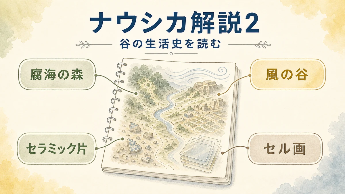 ナウシカ解説を腐海風の谷セラミック片セル画で整理する固定プリセット図解アイキャッチ