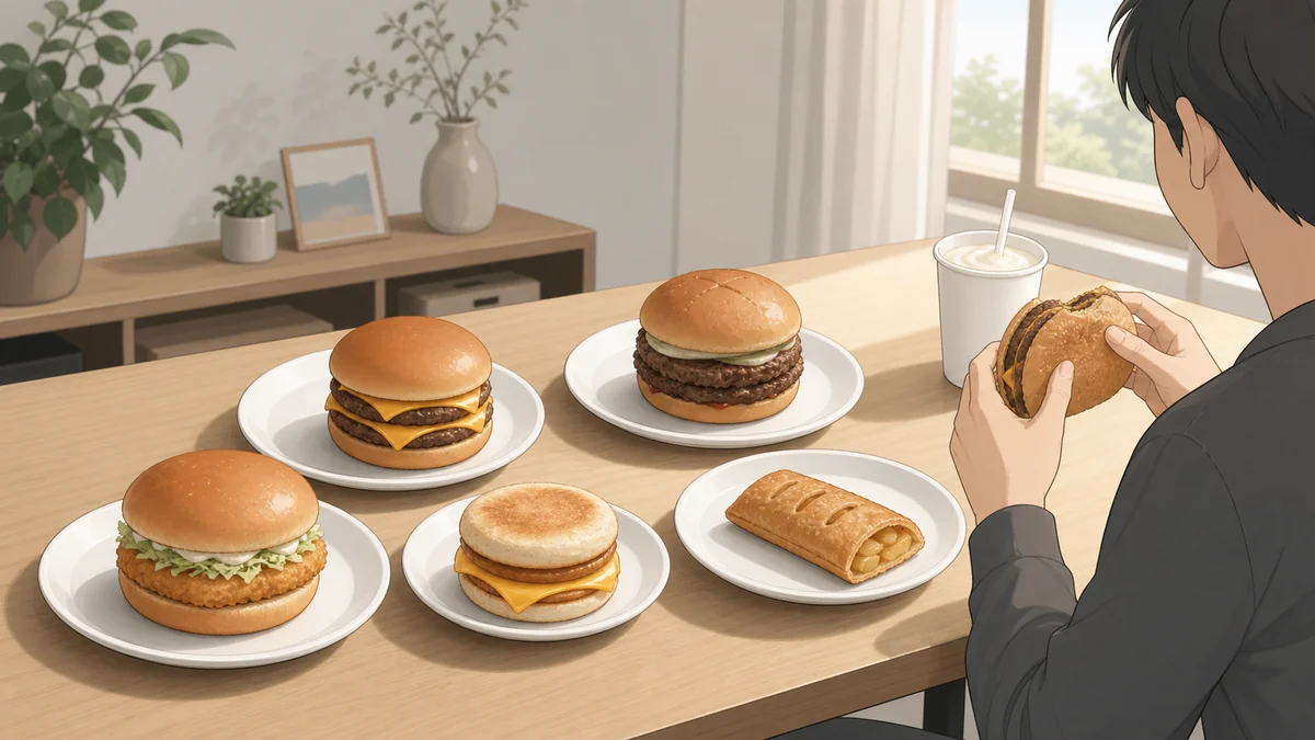 コメント欄で推されたファストフードを食べ比べるマクドナルドリベンジ企画の視聴ガイド用アイキャッチ