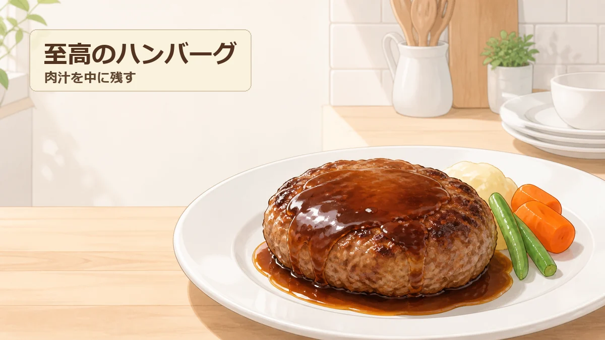 和風ソースをかけた至高のハンバーグを示すアイキャッチ