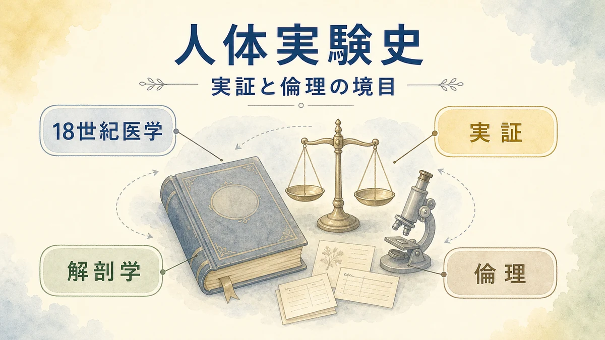 人体実験史を18世紀医学実証解剖学倫理で整理する固定プリセット図解アイキャッチ